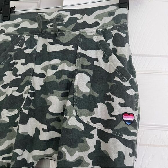 Spiritual Gangster Camo Cotton Blend Harem Sweatpants Green S / 10 NEW - Picture 3 of 7